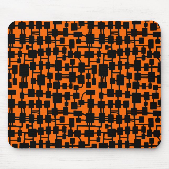 Mousepad Rede abstrato - Preto em Laranja F6600 (Frente)