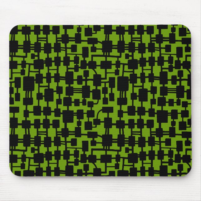 Mousepad Rede abstrato - Preto em Verde 669900 (Frente)