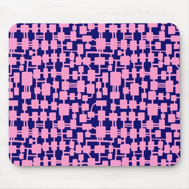Mousepad Rede abstrato - Rosa no Azul Escuro 000066 (Frente)