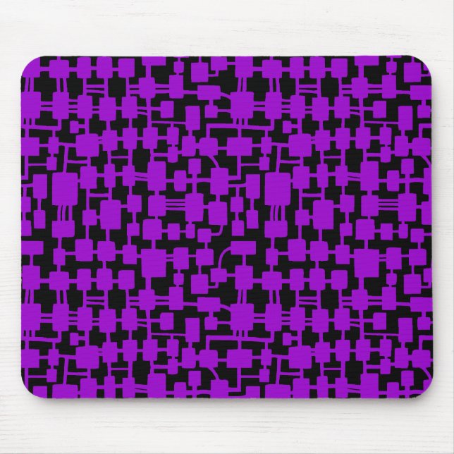 Mousepad Rede abstrato - Roxo em Preto (Frente)