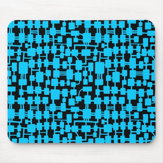 Mousepad Rede abstrato - Sky Brown em Preto (Frente)