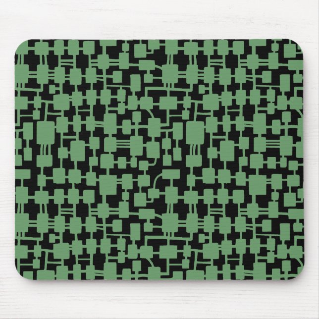 Mousepad Rede abstrato - Verde do Exército em Preto (Frente)