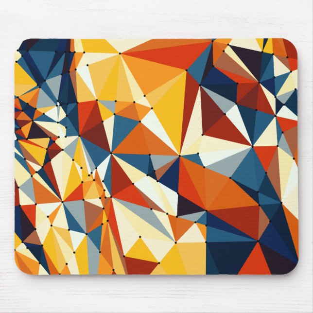 Mousepad Rede de triângulos multicoloridos (Frente)
