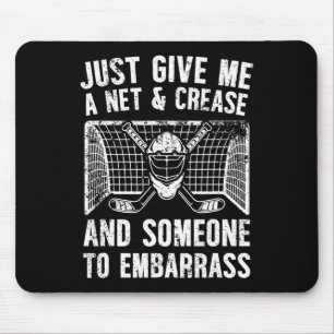 Mousepad Rede e Crease Goleiro de Hóquei no Gelo Hóquei no