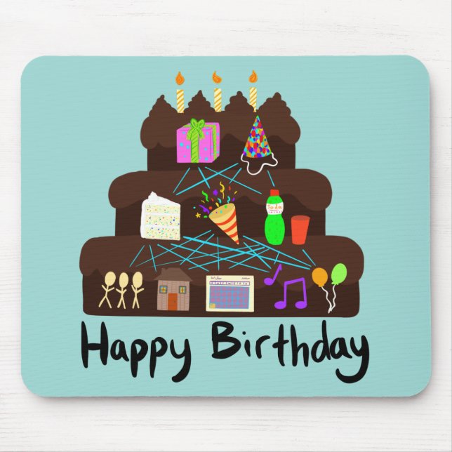 Mousepad Rede Neural de Aniversário Nerd (Frente)