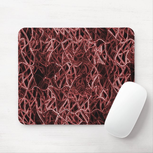 Mousepad Rede vermelha entrelaçada de fio rústico e enredad (Com mouse)