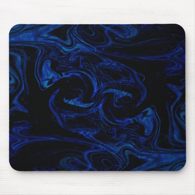 Mousepad Redemoinho Azul Preto Abstrato Fumê Legal (Frente)