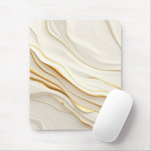 Mousepad "Redemoinhos de Mármore Dourado e Creme"