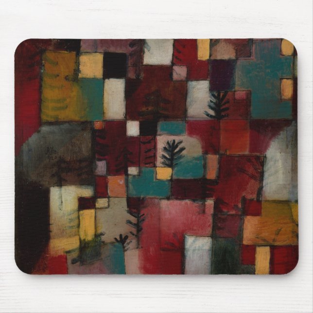 Mousepad Redgreen e ritmos Violeta-amarelos por Paul Klee (Frente)