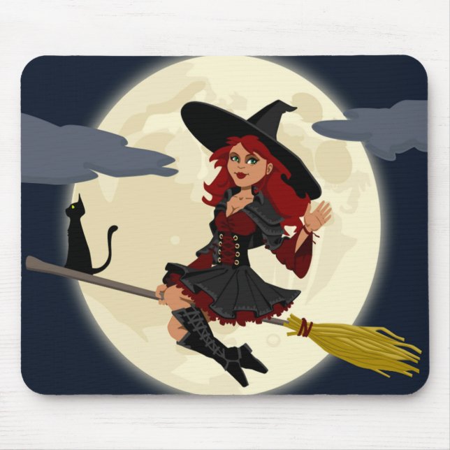MOUSEPAD REDHEADED HALLOWEEN WITCH (Frente)