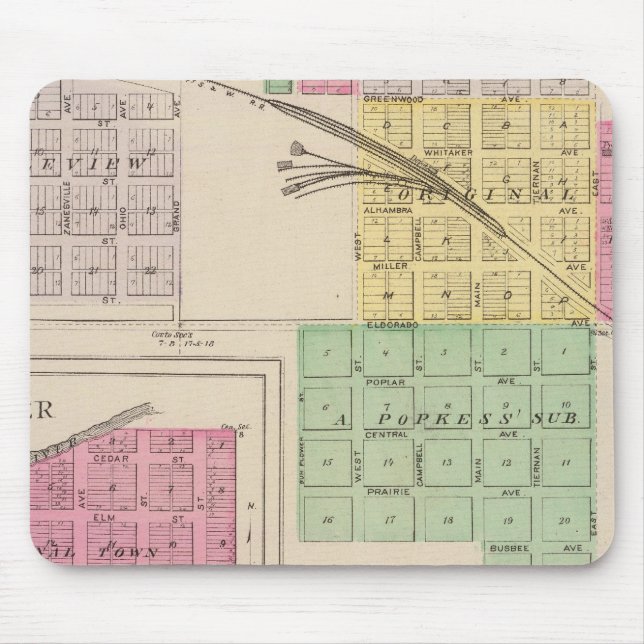 Mousepad Reece, Fall River, Hamilton e Climax, Kansas (Frente)