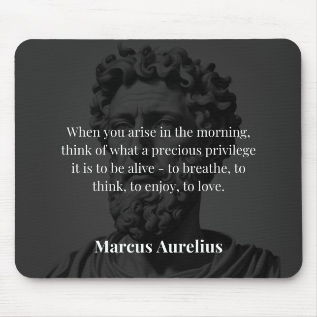 Mousepad Reflexão da Manhã de Marcus Aurelius: Gratidão por (Frente)