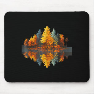 Mousepad Reflexão da natureza floresta de outono gráfico ao