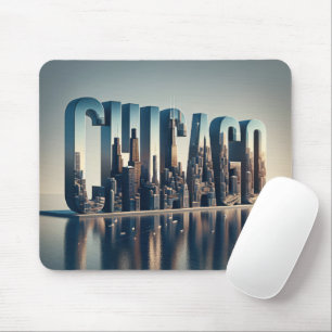 Mousepad Reflexão sobre a Água na Cidade de Chicago