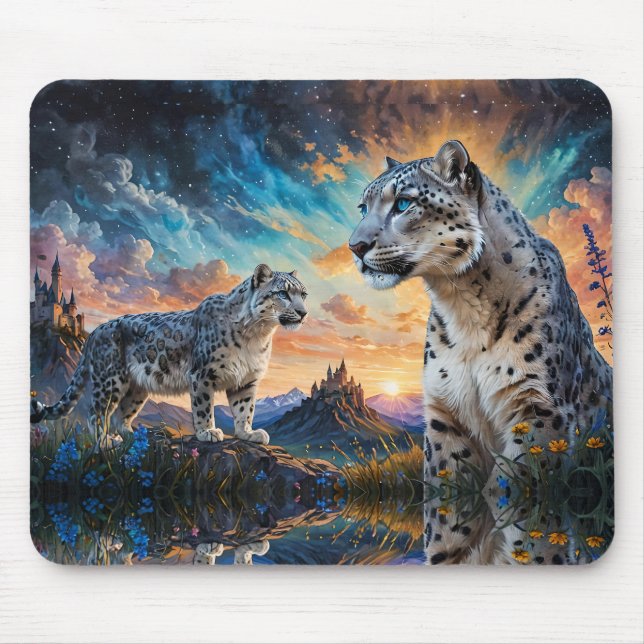 Mousepad Reflexão sobre o Castelo de Leopardo da Neve (Frente)