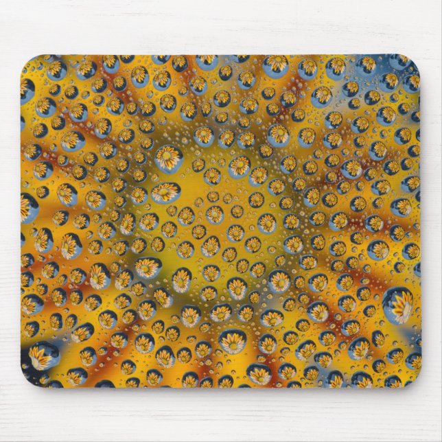 Mousepad Reflexo de gota de orvalho de flor, Crescent City, (Frente)