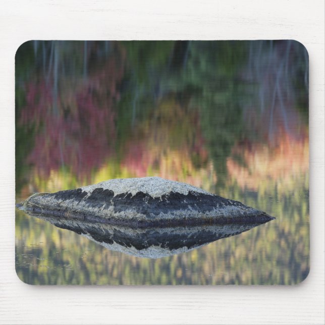 Mousepad Reflexo de rocha e árvore, Lily Pond, Branco (Frente)