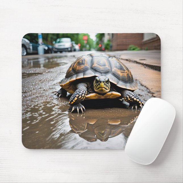 Mousepad Reflexo de Tartaruga em Poça (Com mouse)