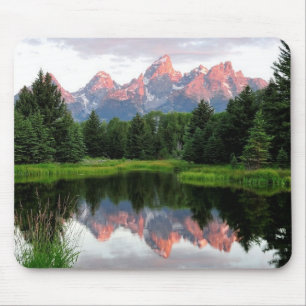 Mousepad Reflexões grandes de Teton sobre a lagoa do castor