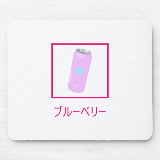 Mousepad Refresco Vaporwave da soda do mirtilo estético (Frente)