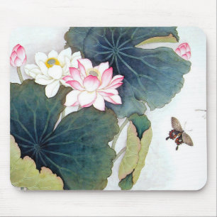 Mousepad refrigere a arte chinesa da borboleta da flor do