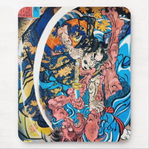 Mousepad Refrigere a luta antiga japonesa oriental do