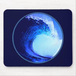 Mousepad refrigere a onda azul do estilo do surf