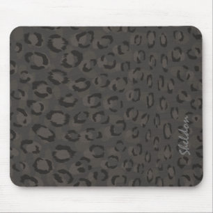Mousepad Refrigere o monograma cinzento preto do impressão