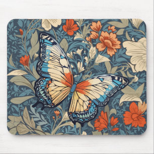 Mousepad Regal Butterfly Amidst William Morris Floral