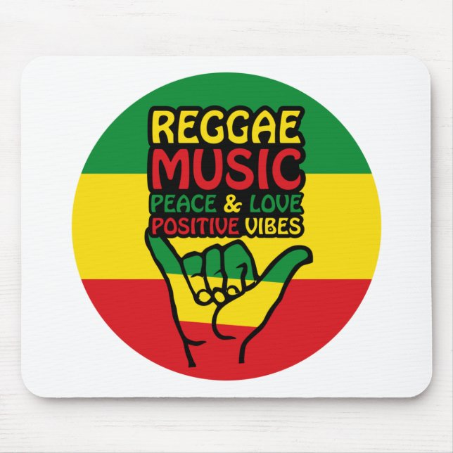 Mousepad Reggae Shaka Hand com citações positivas (Frente)