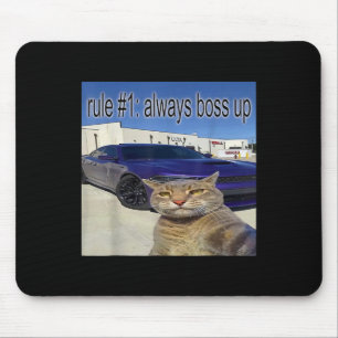 Mousepad Regra 1 Sempre Chefia Engraçado Gato Específico Da
