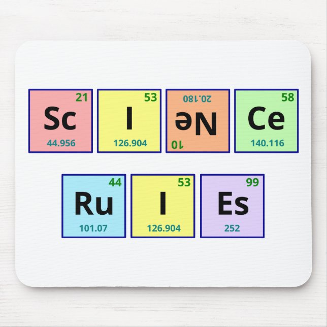 Mousepad Regras da ciência (Frente)