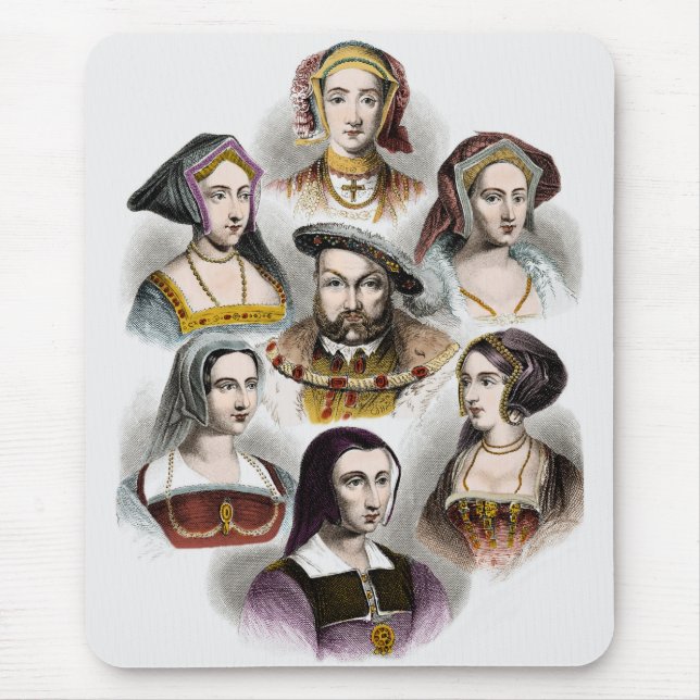 Mousepad Rei Henry VIII de Inglaterra | suas seis esposas (Frente)