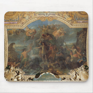Mousepad Rei Louis XIV que tomam acima dos braços na terra