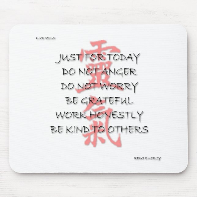 MOUSEPAD REIKI PRICIPLES EM INGLÊS EM SUAS PONTAS DO (Frente)
