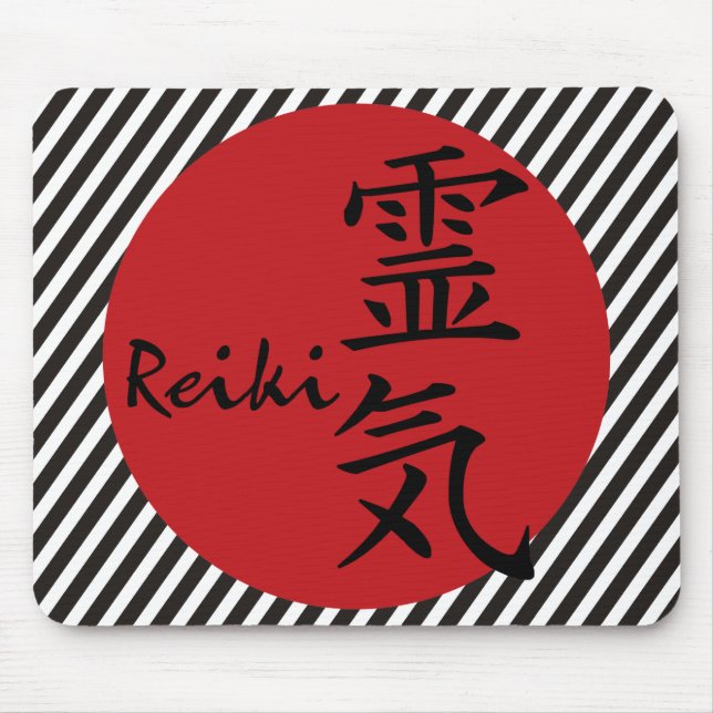Mousepad Reiki - vermelho | listras negras (Frente)