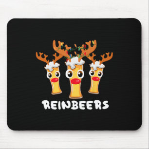 Mousepad Reinbeers Engraçado Reindeer Beer Bebendo de Natal