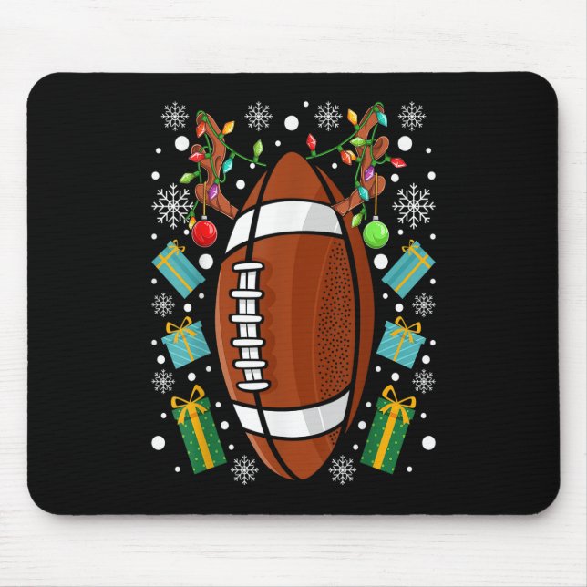 Mousepad Reindeer De Natal Engraçado Para O Futebol America (Frente)