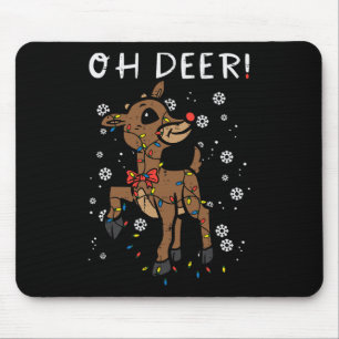 Mousepad Reindeer De Natal Oh Deer Cute Xmas Boys Girls Ki