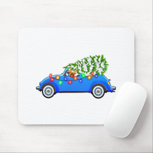 Mousepad Reindeer dirigindo um besouro com creme de natal