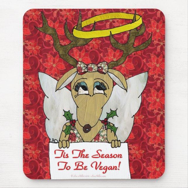 Mousepad Reindeer Esta É A Época de Ser Vegan Oferece Roupa (Frente)