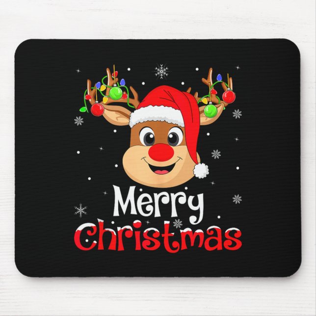 Mousepad Reindeer Merry Christmas Family Men Women Kids Xma (Frente)