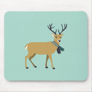 Mousepad Reindeer Vestindo um escarpa de inverno (animal de