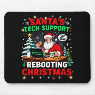 Mousepad Reiniciando o Suporte Técnico do Papai Noel Engraç