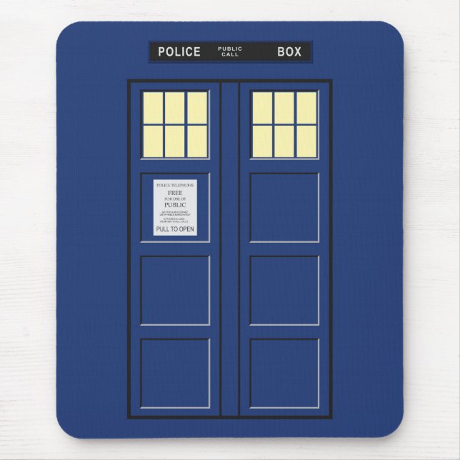 Mousepad Reino Unido - Blue Police Call Box 1 (Frente)