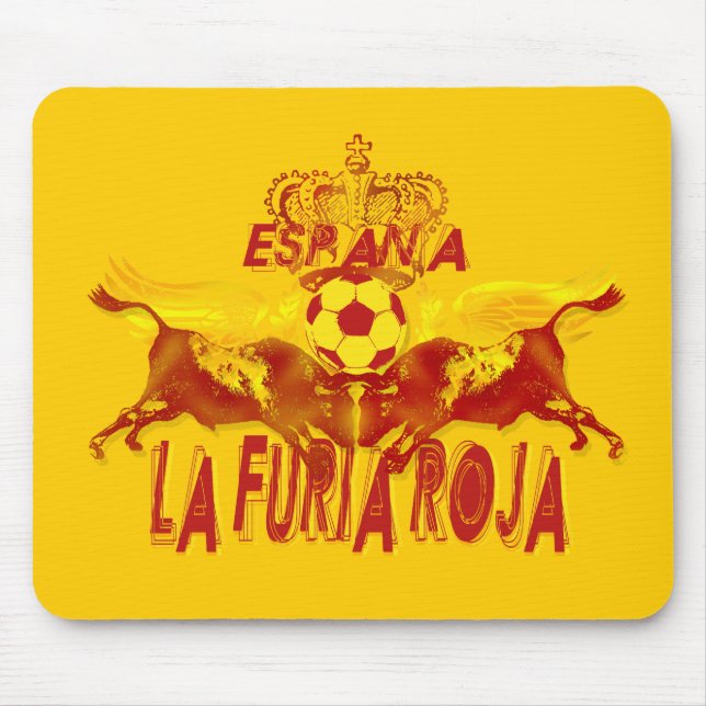 Mousepad Reis gêmeos do futebol dos touros Raging de Roja (Frente)