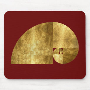 Mousepad Relação dourada, espiral de Fibonacci