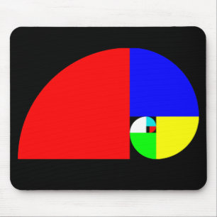 Mousepad Relação dourada, espiral de Fibonacci