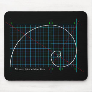 Mousepad Relação Ouro, Espiral Fibonacci, Desenho De Core