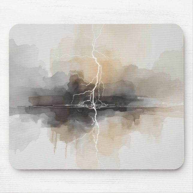 Mousepad Relâmpago Abstrato em Tons Neutros Impressão (Frente)